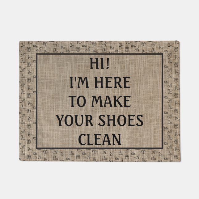 Customizable Humorous text design Doormat (Front)