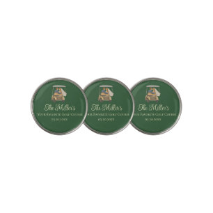 Customizable Hunter Green Golf Course Wedding Ball Marker