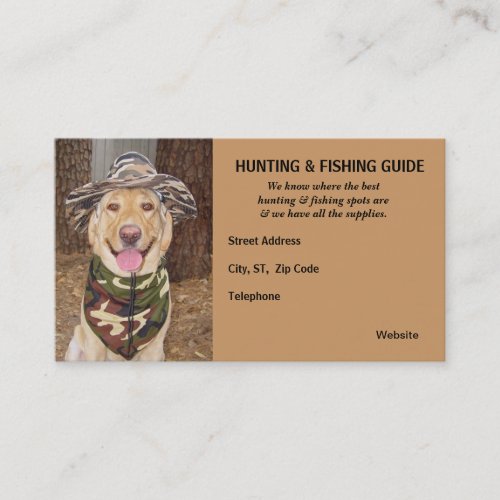 Customizable HuntingFishing Guide Business Card