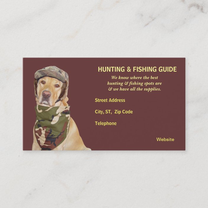 Customizable Hunting/Fishing Guide Business Card