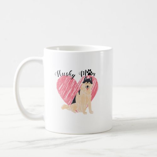 Customizable Husky with a Heart Mug 11 oz white Coffee Mug