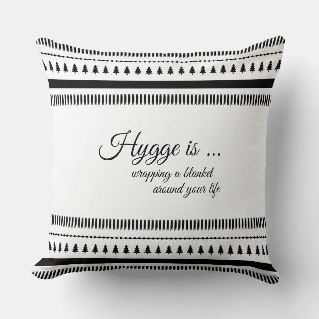 Customizable HYGGE is ... Add Own Quote, Meaning Throw Pillow (Front)