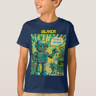 Customizable I am the Birthday boy robot T-Shirt