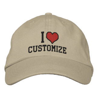 Customizable I Heart Embroidered Baseball Hat