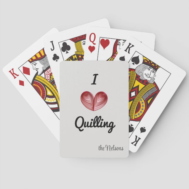 Customizable "I (heart) Quilling" Playing Cards (Back)