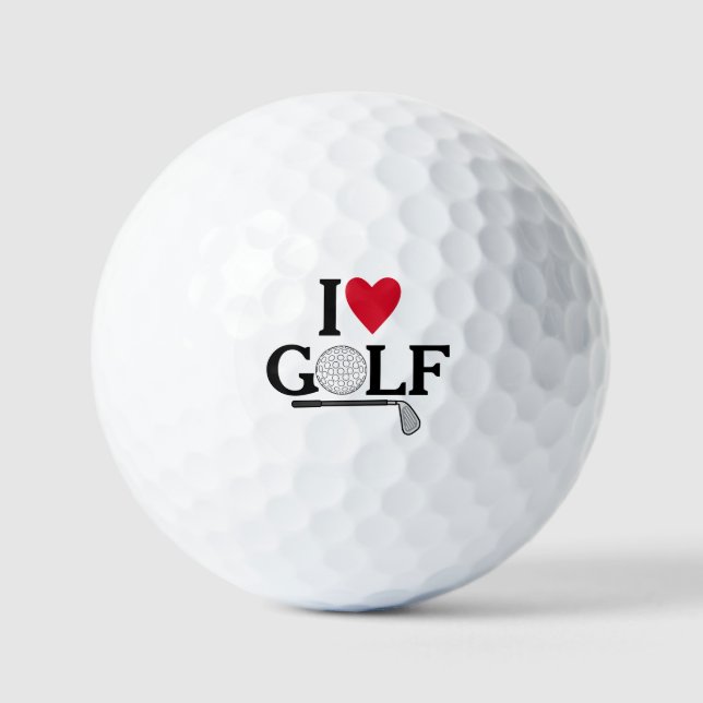 Customizable I love Golf Balls (Front)