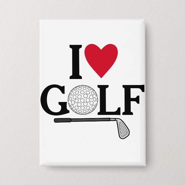Customizable I love Golf Balls Button (Front)