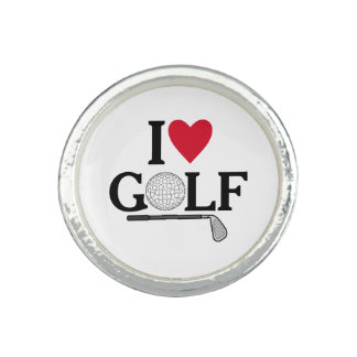 Customizable I love Golf Ring