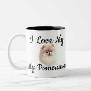Customizable I Love My Pomeranian Two-Tone Coffee Mug