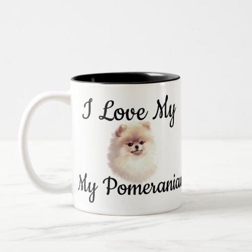 Customizable I Love My Pomeranian  Two_Tone Coffee Mug