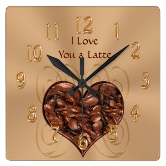 Customizable I Love You a Latte COFFEE Clock