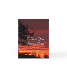 Customizable I Love You Sunset Note Card
