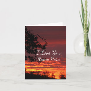 Customizable I Love You Sunset Note Card
