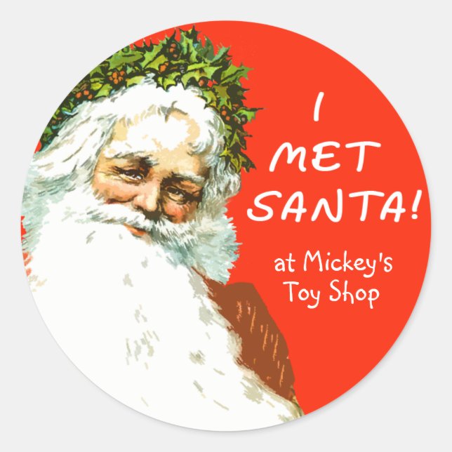 Customizable I MET SANTA Stickers (Front)