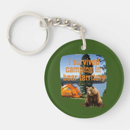 Customizable I survived camping in bear territory Keychain