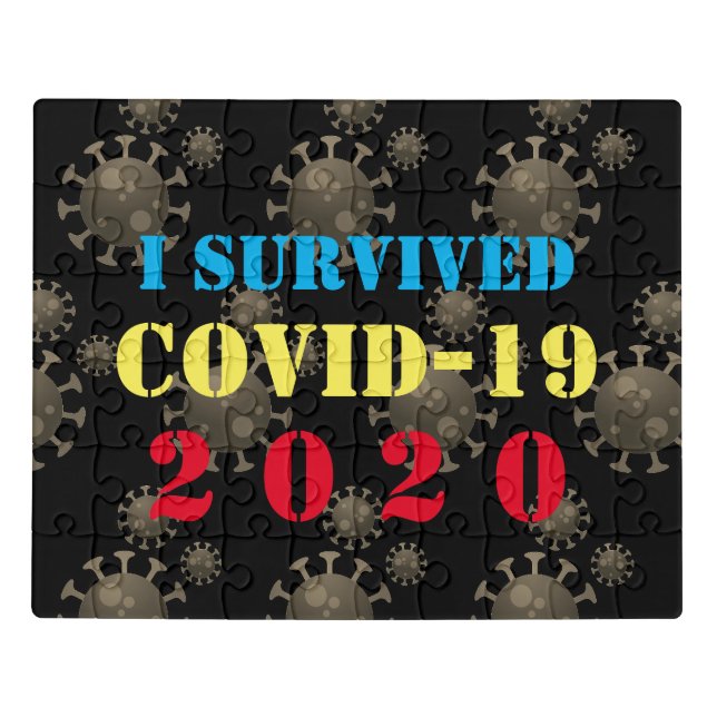 Customizable I survived COVID-19 2020 Jigsaw Puzzle (Puzzle Horizontal)