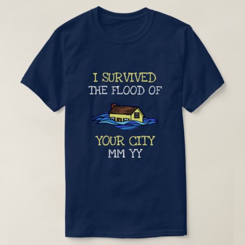 Customizable I survived the flood dark T_Shirt