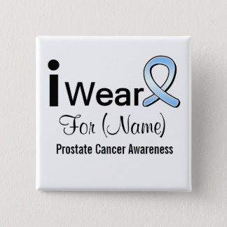 Customizable I Wear a Prostate Cancer Ribbon Button