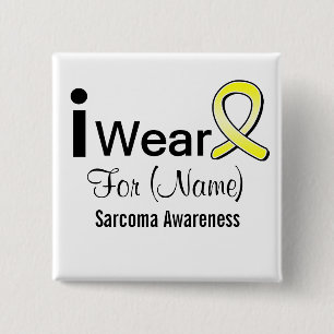 Customizable I Wear a Sarcoma Cancer Ribbon Pinback Button
