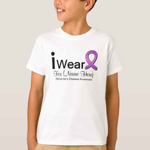 Customizable I Wear an Alzheimers Disease Ribbon T_Shirt