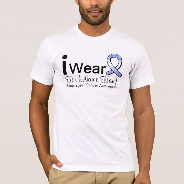 Customizable I Wear Esophageal Cancer Ribbon T-Shirt (Front)