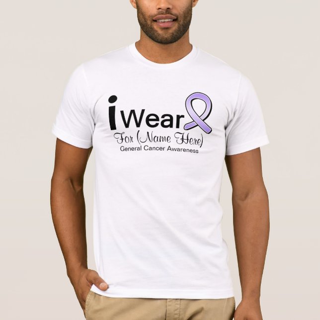 Customizable I Wear General Cancer Ribbon T-Shirt (Front)