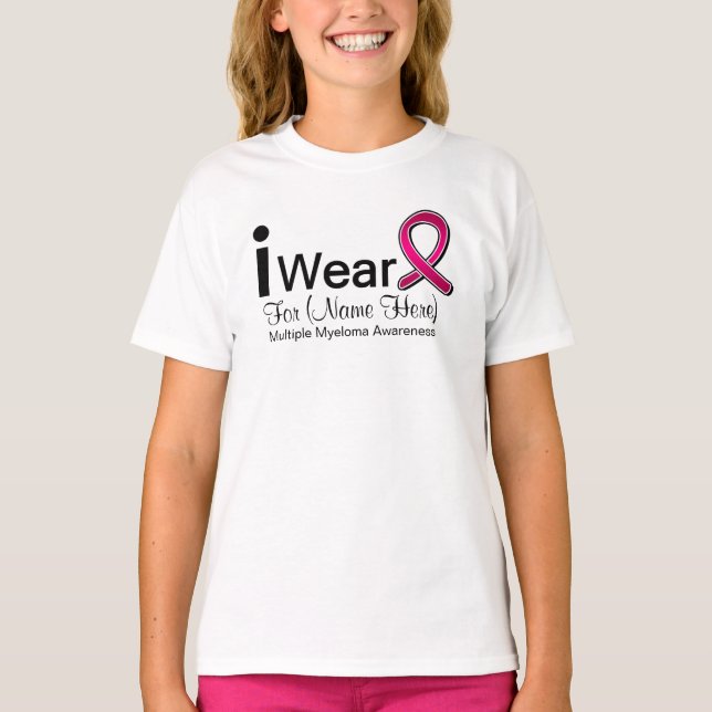 Customizable I Wear Multiple Myeloma Ribbon T-Shirt (Front)