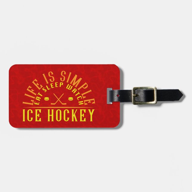Customizable Ice Hockey Fan Baggage Tag (Front Horizontal)