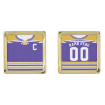 Customizable Ice Hockey Jersey Cuff Links