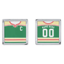 Customizable Ice Hockey Jersey Cuff Links