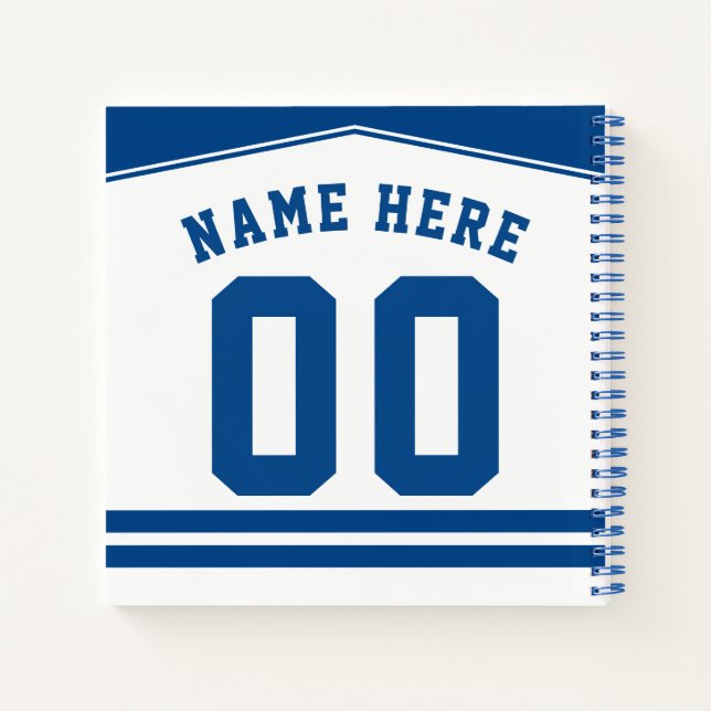 Customizable Ice Hockey Jersey Notebook (Back)