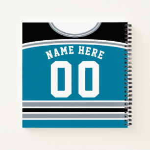 Customizable Ice Hockey Jersey Template Notebook