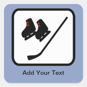 Customizable Ice Hockey Logo Square Sticker