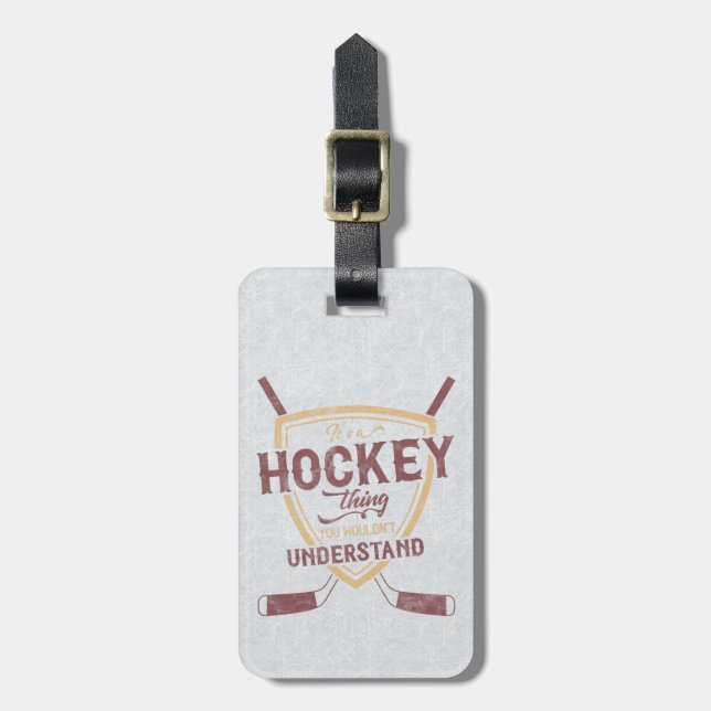 Customizable Ice Hockey Luggage Tag Template (Front Vertical)