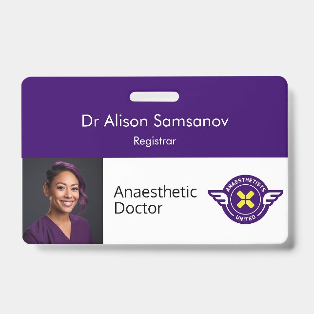 Customizable ID Badge with photo (Front)