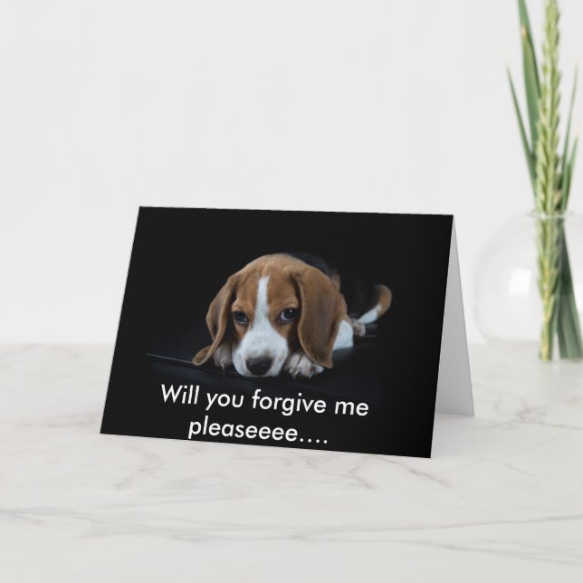 Customizable I'm Sorry Card Cute Beagle Puppy (Front)