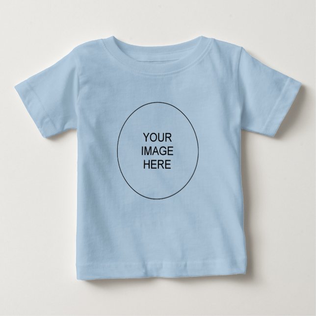 Customizable Image Text Template Front Print Blue Baby T-Shirt (Front)