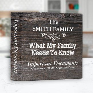 Customizable•Important Emergency Documents