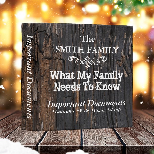 Customizable•Important Family Documents 3 Ring Binder (Creator Uploaded)