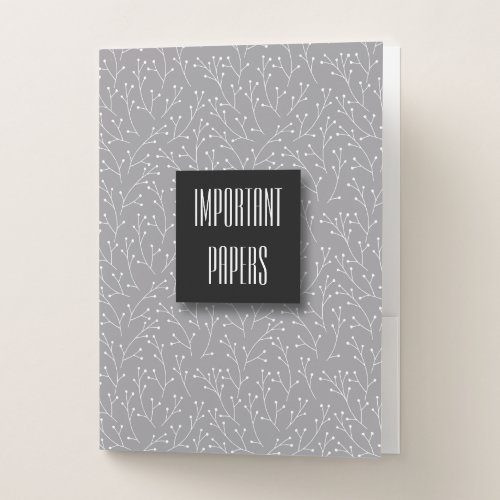 Customizable Important Papers Pocket Folder