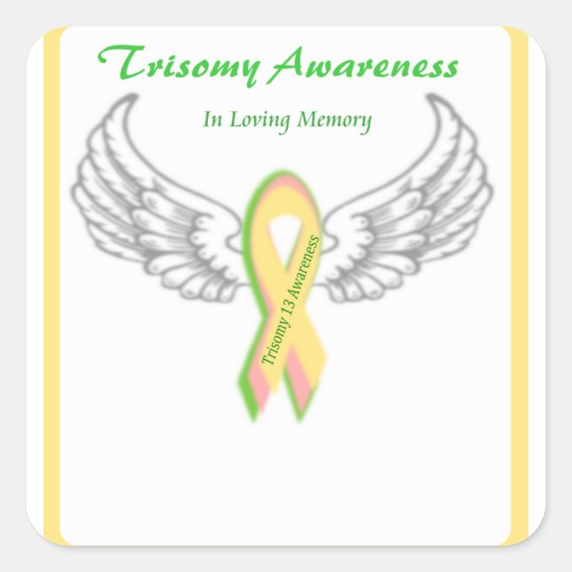 Customizable In Loving Memory Trisomy 13 Square Sticker (Front)