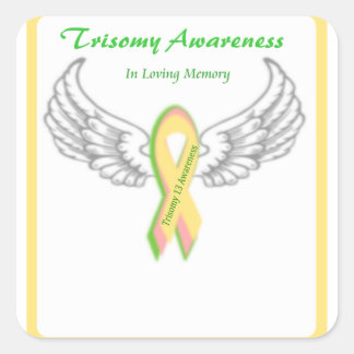 Customizable In Loving Memory Trisomy 13 Square Sticker