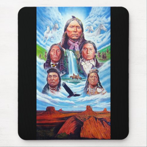 Customizable Indian Chiefs Native Americans Mouse Pad