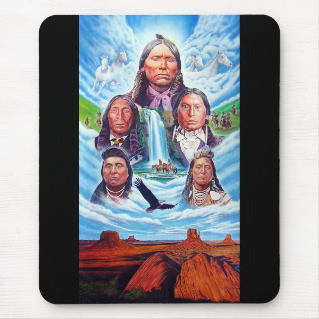 Customizable Indian Chiefs Native Americans Mouse Pad (Front)