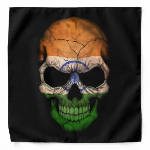 Customizable Indian Flag Skull Bandana