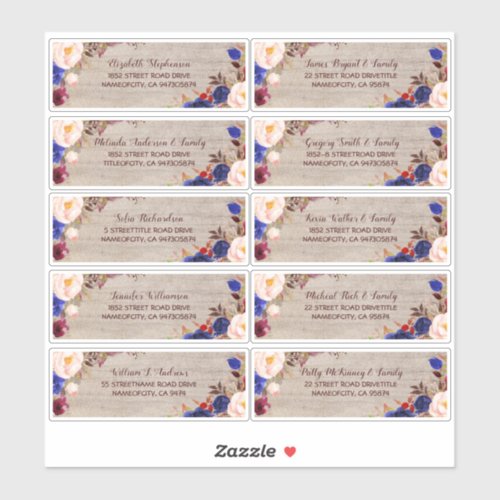 Customizable Individual Guest Names Address Labels