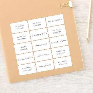 Customizable individual guest names labels