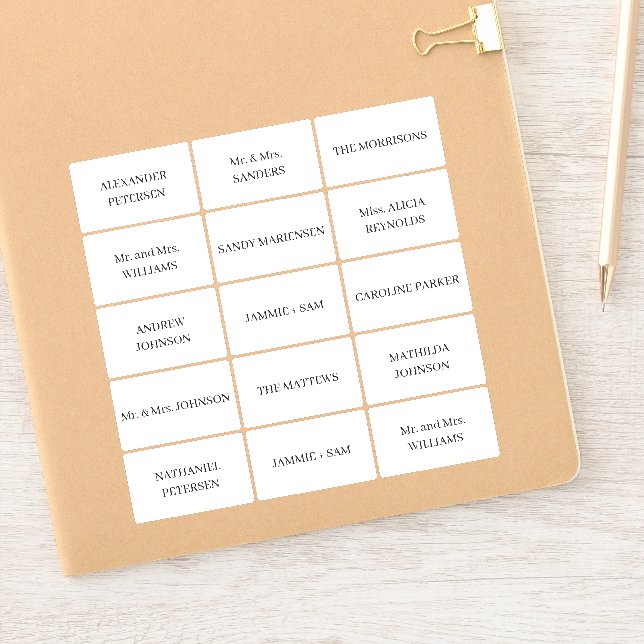 Customizable individual guest names labels (Notebook)