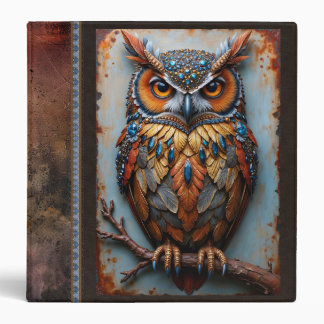 Customizable Industrial Owl Grunge Binder