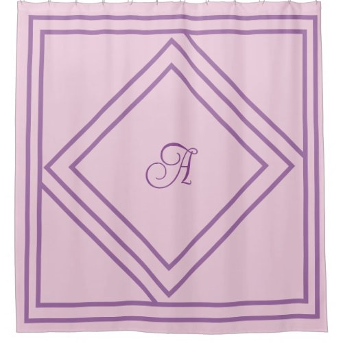 Customizable Initial and Gray Lines Shower Curtain